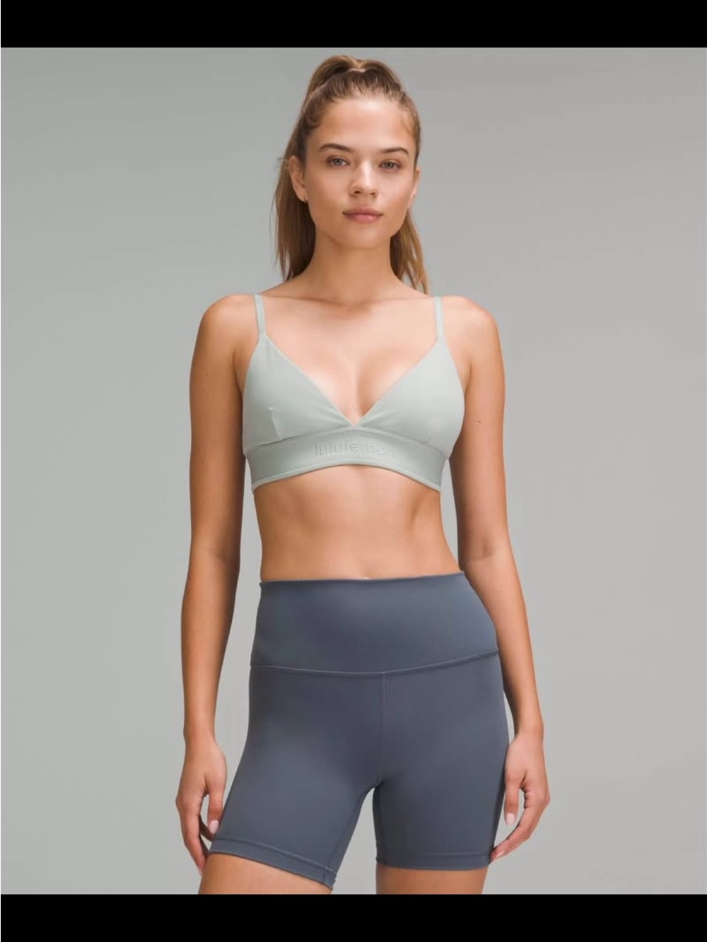 lululemon athletica License to Train Sage Green Triangle Bralette - Soft Support
